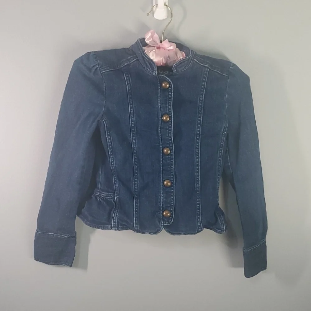 Gap Riding Jacket Kids Girls Size Medium M BLUE DENIM Ride Riding‎